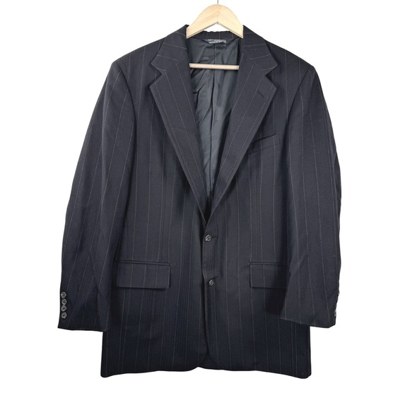 VTG Polo Ralph Lauren union made pinstriped formal‎ suit jacket blazer sz 42 (L)